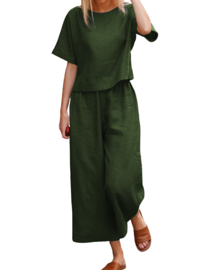 SHOPIQAT Casual Suit Loose Shirt & Trousers Two-Pieces Set - Premium from shopiqat - Just $8.250! Shop now at shopiqat